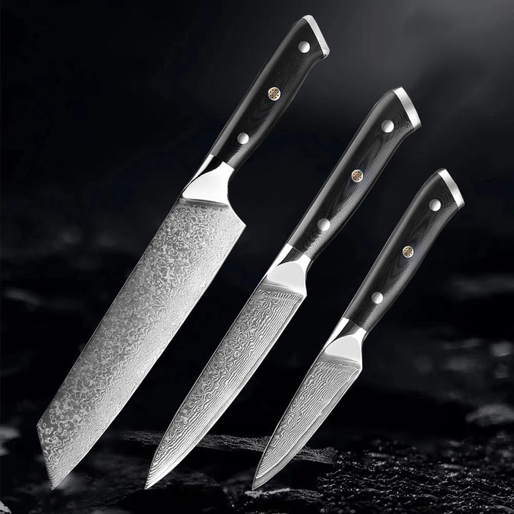 Akarui (あかるい) Couteau de chef japonais Santoku avec manche en ébène