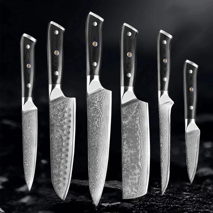 Akarui (あかるい) Couteau de chef japonais Santoku avec manche en ébène