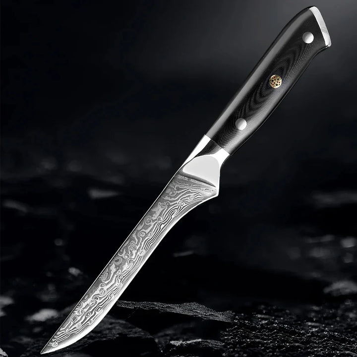 Akarui (あかるい) Couteau de chef japonais Santoku avec manche en ébène