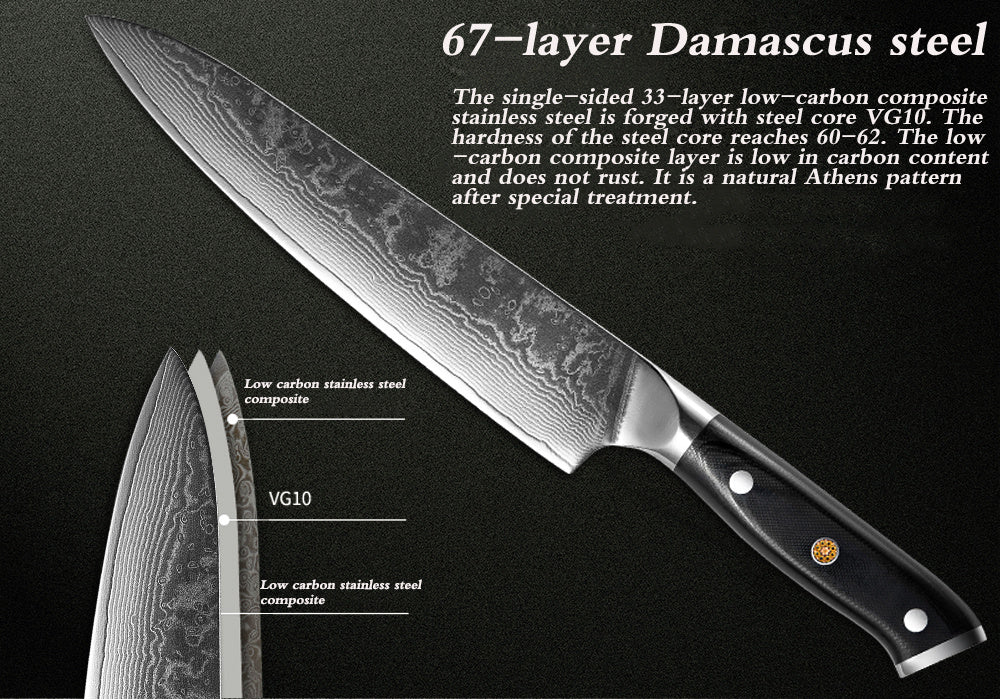 Akarui (あかるい) Couteau de chef japonais Santoku avec manche en ébène
