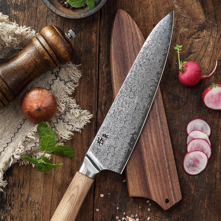 Kasami (かすみ) Ensemble de couteaux de cuisine japonais en acier damas
