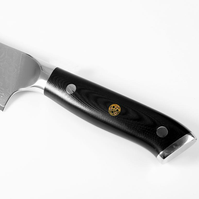 Akarui (あかるい) Couteau de chef japonais Santoku avec manche en ébène